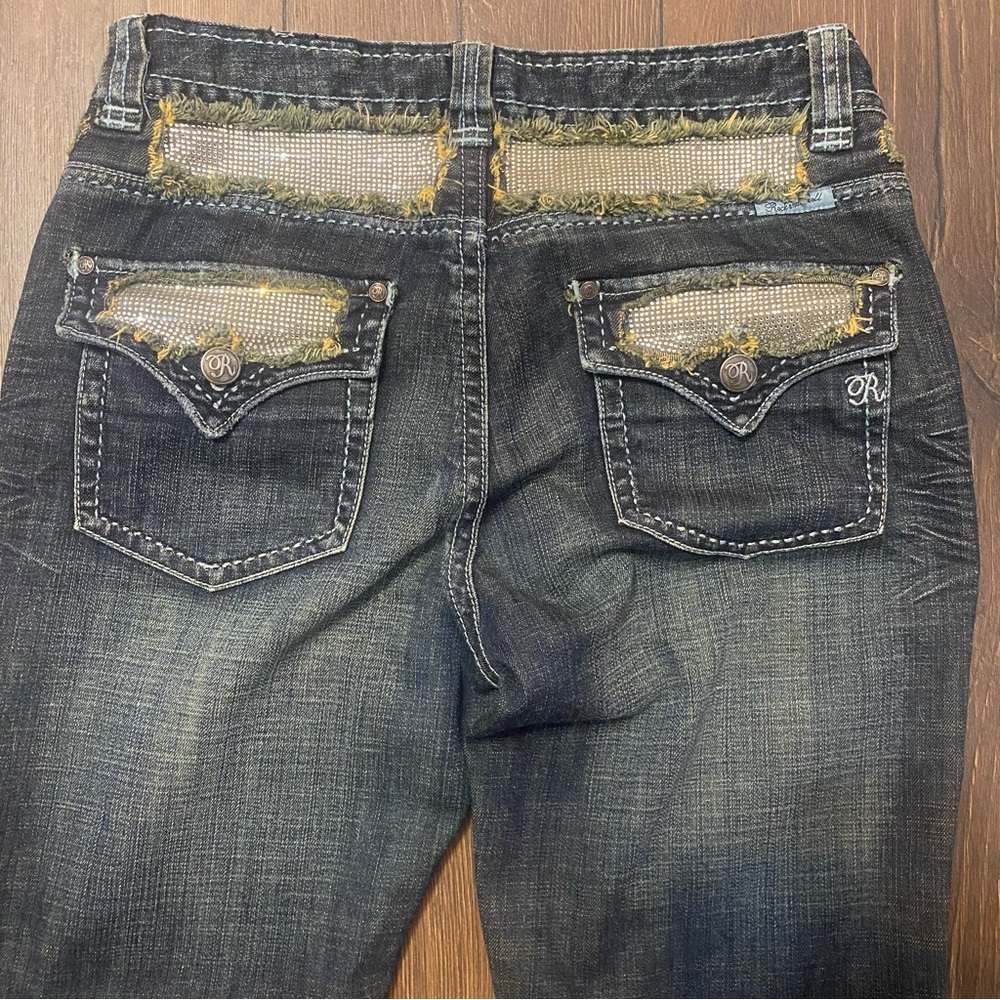 Rock and Roll cowgirl mid rise dark denim 30x34 jeans - Picture 4 of 9